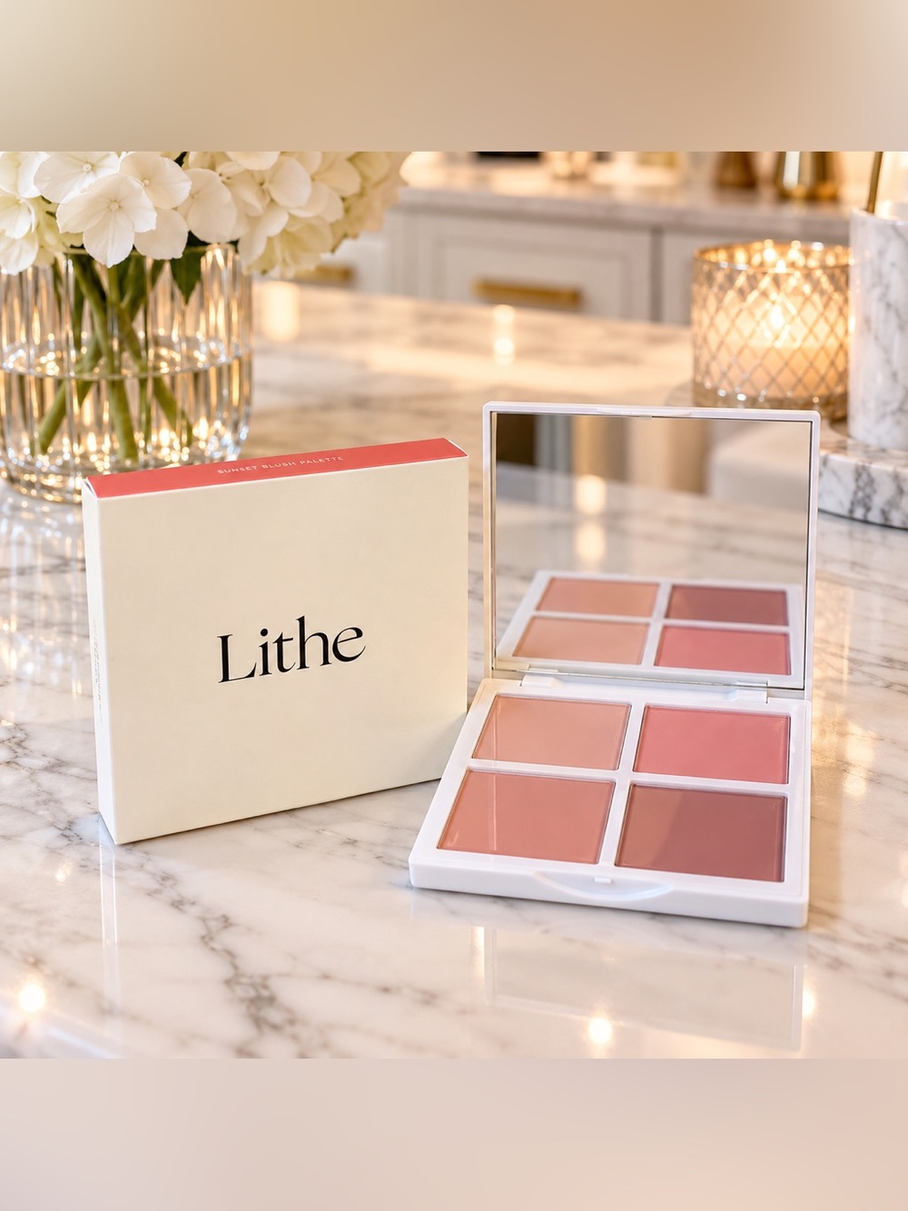 Lithe Beauty Sunset Blush Palette Matte Pressed Powder Blush 12g